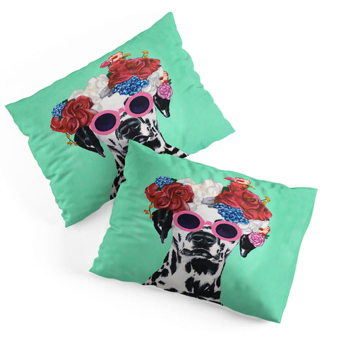 Coco de Paris Flower Power Dalmatian turquoise Pillow Shams
