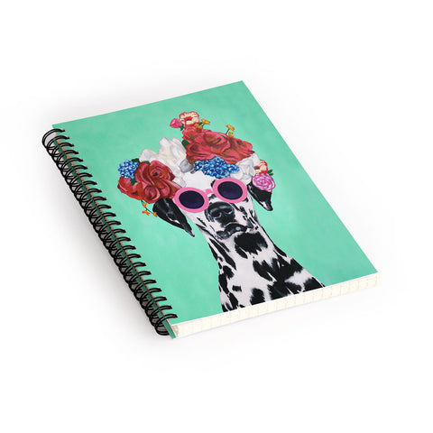 Coco de Paris Flower Power Dalmatian turquoise Spiral Notebook
