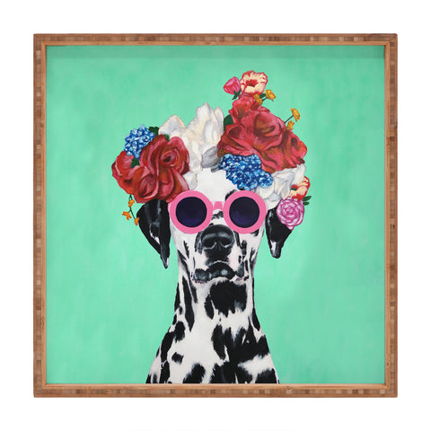 Coco de Paris Flower Power Dalmatian turquoise Square Tray