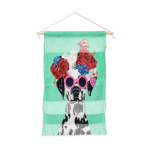 Coco de Paris Flower Power Dalmatian turquoise Wall Hanging Portrait