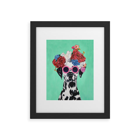 Coco de Paris Flower Power Dalmatian turquoise Framed Art Print