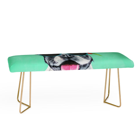 Coco de Paris Flower Power French Bulldog turquoise Bench