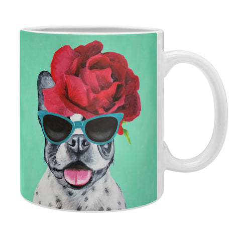 Coco de Paris Flower Power French Bulldog turquoise Coffee Mug