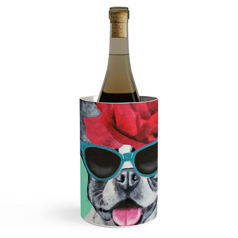 Coco de Paris Flower Power French Bulldog turquoise Wine Chiller