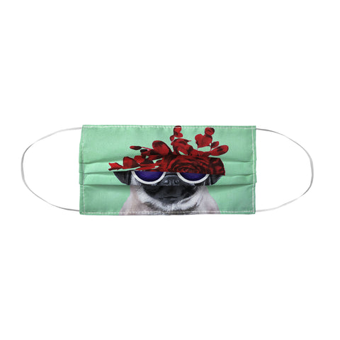 Coco de Paris Flower Power Pug turquoise Face Mask