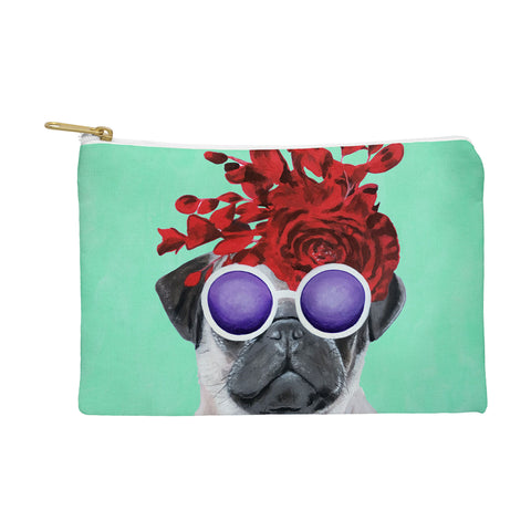 Coco de Paris Flower Power Pug turquoise Pouch