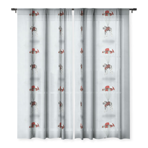 Coco de Paris Flying Dalmatian Sheer Window Curtain