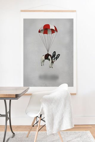 Coco de Paris Flying Frenchie Art Print And Hanger