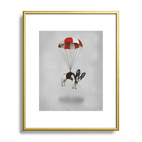 Coco de Paris Flying Frenchie Metal Framed Art Print