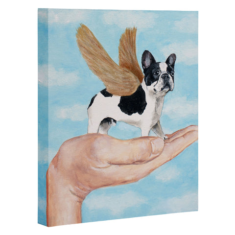 Coco de Paris Frenchie with golden wings Art Canvas