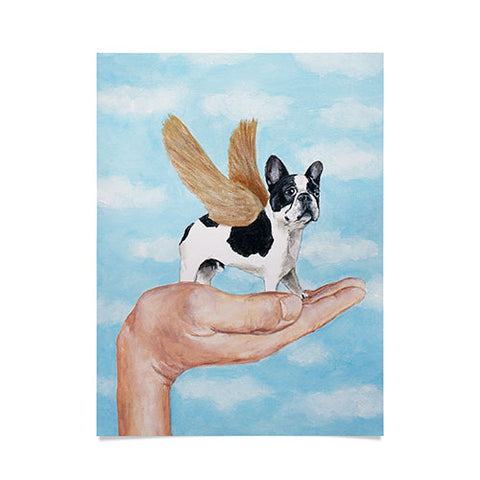 Coco de Paris Frenchie with golden wings Poster