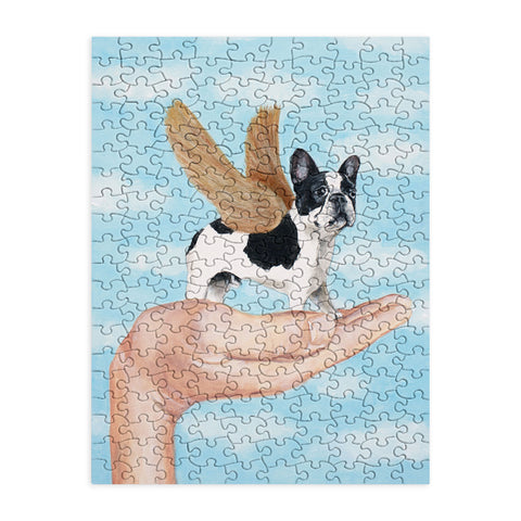 Coco de Paris Frenchie with golden wings Puzzle