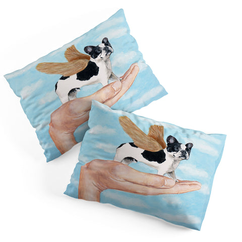 Coco de Paris Frenchie with golden wings Pillow Shams