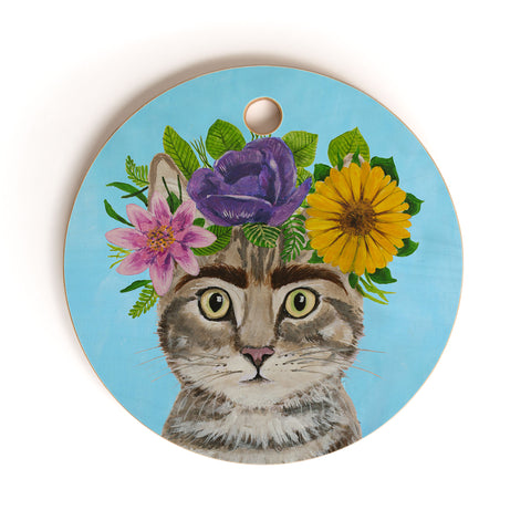 Coco de Paris Frida Kahlo Cat Cutting Board Round