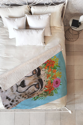Coco de Paris Frida Kahlo Cheetah Fleece Throw Blanket