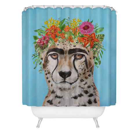 Coco de Paris Frida Kahlo Cheetah Shower Curtain