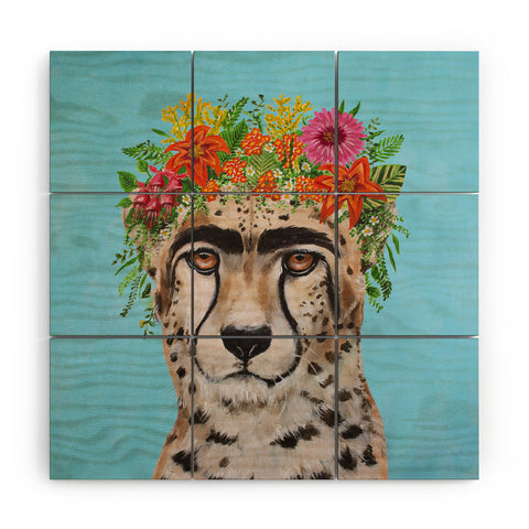 Coco de Paris Frida Kahlo Cheetah Wood Wall Mural