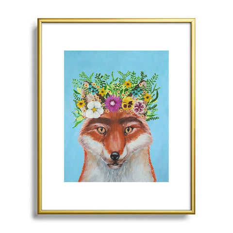 Coco de Paris Frida Kahlo Fox Metal Framed Art Print