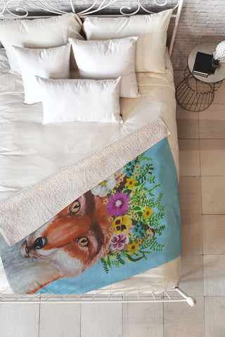Coco de Paris Frida Kahlo Fox Fleece Throw Blanket