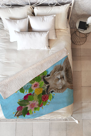 Coco de Paris Frida Kahlo Rabbit Fleece Throw Blanket