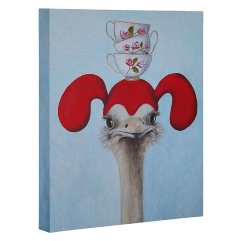Coco de Paris Funny ostrich with stacking teacups Art Canvas