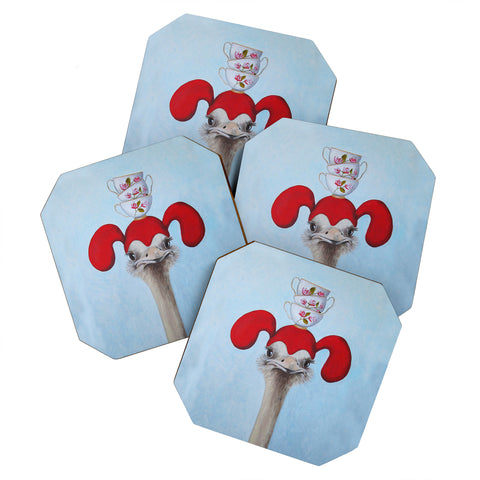 Coco de Paris Funny ostrich with stacking teacups Coaster Set