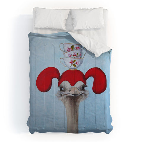 Coco de Paris Funny ostrich with stacking teacups Comforter