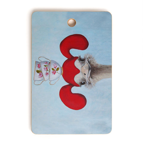 Coco de Paris Funny ostrich with stacking teacups Cutting Board Rectangle