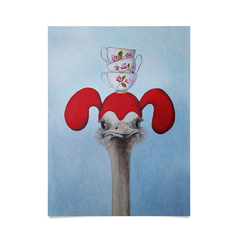 Coco de Paris Funny ostrich with stacking teacups Poster