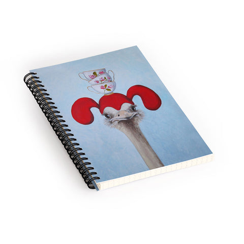 Coco de Paris Funny ostrich with stacking teacups Spiral Notebook
