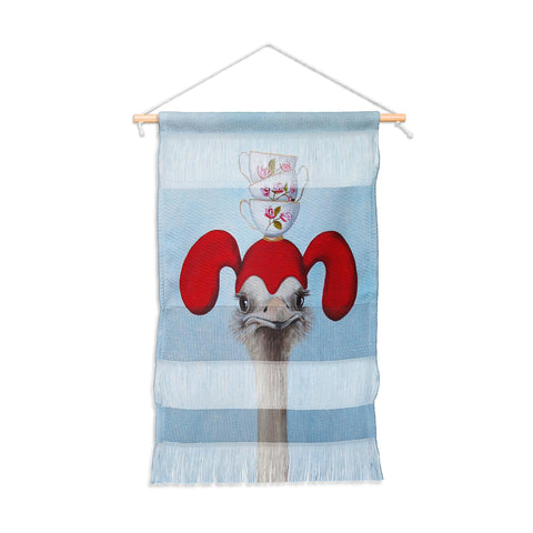 Coco de Paris Funny ostrich with stacking teacups Wall Hanging Portrait