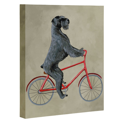 Coco de Paris Giant schnauzer on bicycle Art Canvas