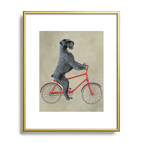 Coco de Paris Giant schnauzer on bicycle Metal Framed Art Print