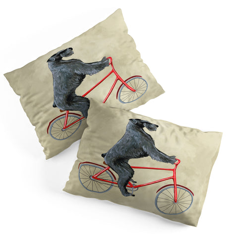 Coco de Paris Giant schnauzer on bicycle Pillow Shams