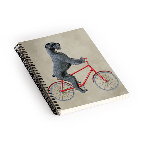 Coco de Paris Giant schnauzer on bicycle Spiral Notebook