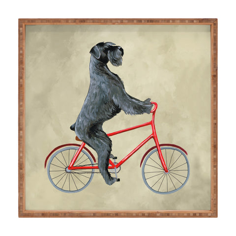 Coco de Paris Giant schnauzer on bicycle Square Tray