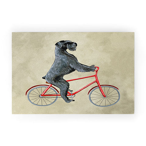 Coco de Paris Giant schnauzer on bicycle Welcome Mat
