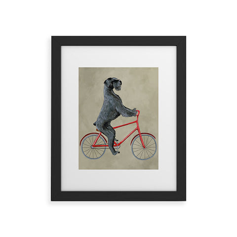 Coco de Paris Giant schnauzer on bicycle Framed Art Print