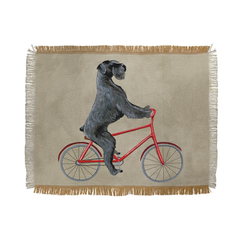 Coco de Paris Giant schnauzer on bicycle Throw Blanket