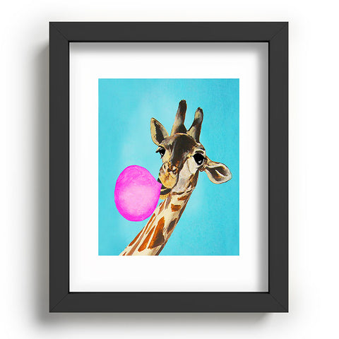 Coco de Paris Giraffe blowing bubblegum Recessed Framing Rectangle