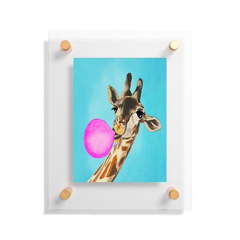 Coco de Paris Giraffe blowing bubblegum Floating Acrylic Print