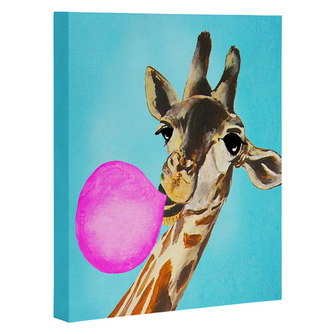 Coco de Paris Giraffe blowing bubblegum Art Canvas