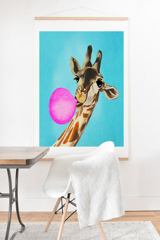 Coco de Paris Giraffe blowing bubblegum Art Print And Hanger