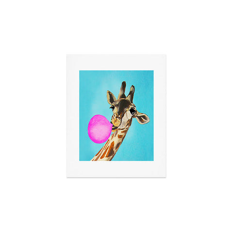 Coco de Paris Giraffe blowing bubblegum Art Print
