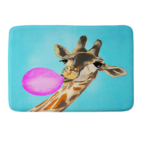 Coco de Paris Giraffe blowing bubblegum Memory Foam Bath Mat