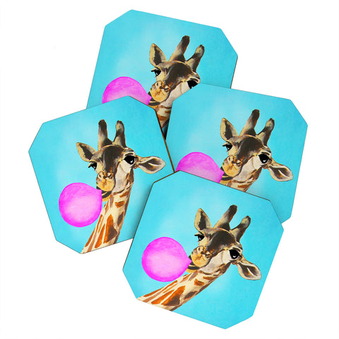 Coco de Paris Giraffe blowing bubblegum Coaster Set