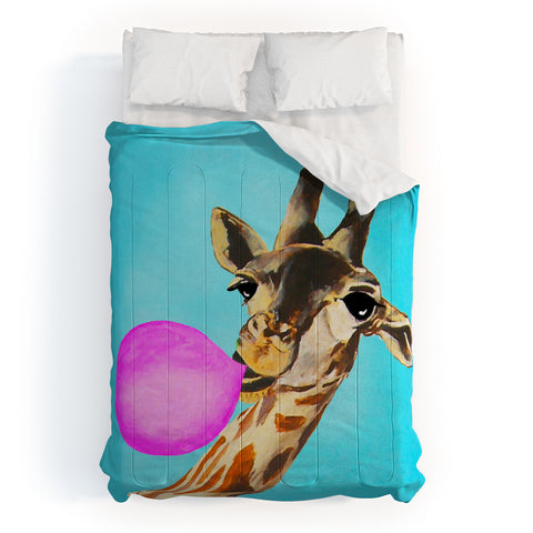 Coco de Paris Giraffe blowing bubblegum Comforter