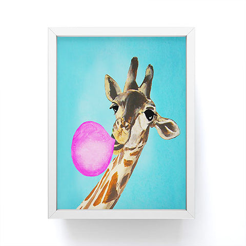 Coco de Paris Giraffe blowing bubblegum Framed Mini Art Print