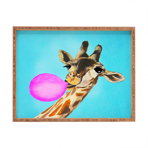 Coco de Paris Giraffe blowing bubblegum Rectangular Tray