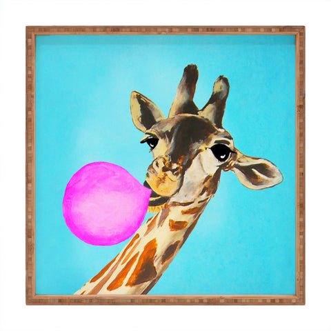 Coco de Paris Giraffe blowing bubblegum Square Tray